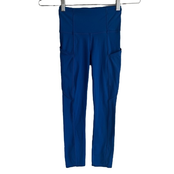 Lululemon Fast and Free High-Rise Crop 23", Blazer Blue Tone, Size 0 - Picture 5 of 10